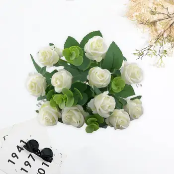 1 Букет Искусственных Роз Красивые Не Поливающиеся Зеленые Листья Домашний Декор Искусственная Роза Искусственный Цветок