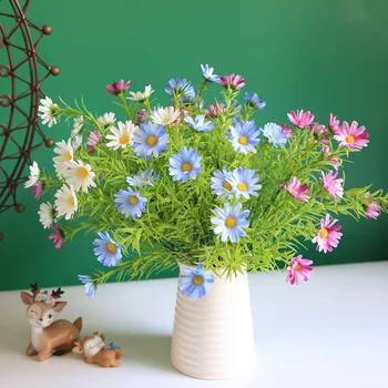 1 пучок искусственных цветов гипсофилы, пластиковый мини-букет из ромашек для домашнего свадебного декора, искусственная цветочная композиция 