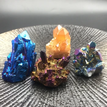 1 шт. натуральный кристалл кварца, Редкая красивая аура пламени, кварцевый кластер, Образцы целебных минералов, Случайная доставка