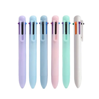 10 шт. цветных шариковых ручек 6-Цветная в 1 выдвижная шариковая ручка для детей