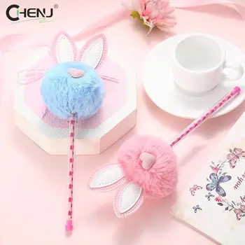 1шт Креативных милых конфет с плюшевым кроликом, гелевая ручка-роллер, Школьные канцелярские принадлежности, подарок студенту ярких цветов