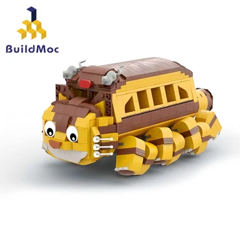 BuildMoc Комикс Мой сосед Питомец КотБус Набор строительных блоков Милое животное Кошка Автомобиль Кирпичи для автомобиля Игрушки для детей Подарок малышу на День рождения