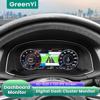 GreenYi 10,25-дюймовая ЖК-панель приборной панели Виртуальная комбинация приборов Экран спидометра в кабине для VW Passat Северная Америка 2011-22