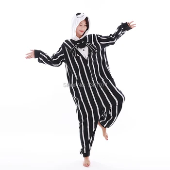 HKSNG Зимний комбинезон со скелетом для взрослых, пижама Кигуруми, косплей с изображением черепа, домашняя одежда с животными, костюм для вечеринки, комбинезон