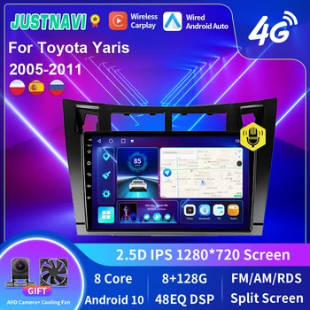 JUSTNAVI Android 10,0 8G 128G Автомобильное Радио GPS Навигация Для Toyota Yaris 2005-2011 Авто Стерео Мультимедийный DVD-Плеер Головное Устройство