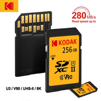 KODAK SD Card U3 V90 8K Высокоскоростные 280 МБ/с. Карты Microsd SD SDHC SDXC UHS-II V30 4K Экстремальная Карта Флэш-Памяти для Камеры Ноутбука
