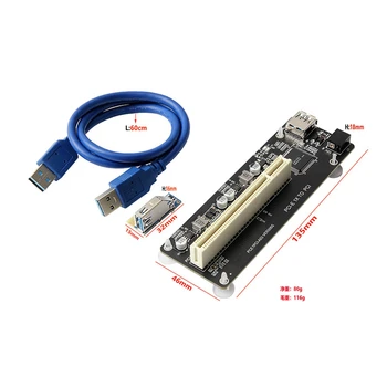 PCIE PCI-E PCI Express X1 к PCI Riser Card Шинная Карта Высокоэффективный Адаптер Конвертер USB 3.0 Кабель для Настольных ПК