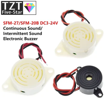 TZT 2 шт./лот 95 ДБ Сигнал тревоги с высоким децибелом 3-24 В 12 В Электронный Звуковой сигнал с Прерывистым Непрерывным Звуковым сигналом для Arduino SFM-27