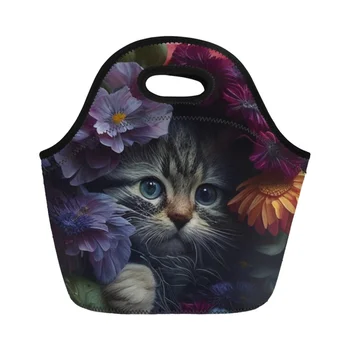 Yikeluo Милые кошки с рисунком, косметичка на молнии, многофункциональная женская дорожная сумка, маленькая женская косметика для дам