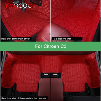 Автомобильные коврики YOGOOGE для Citroën C3, роскошные автоаксессуары, ковер для ног