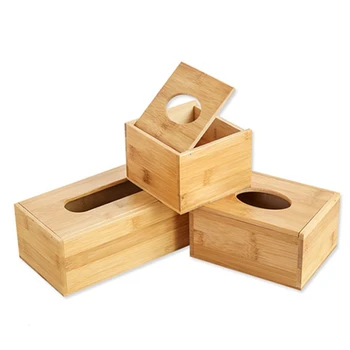 Бамбуковая коробка для салфеток, держатель для хранения, бумажная коробка, чехол для коробки для салфеток, автомобильные деревянные салфетки