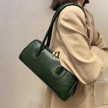 Брендовая дизайнерская женская сумка из искусственной кожи, модная простая сумочка, Винтажная Ретро сумка-подушка через плечо