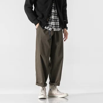Брюки мужские Япония Уличная одежда Harajuku Модные Прямые Свободные Повседневные брюки карго Мужские Корейские брюки City Boy