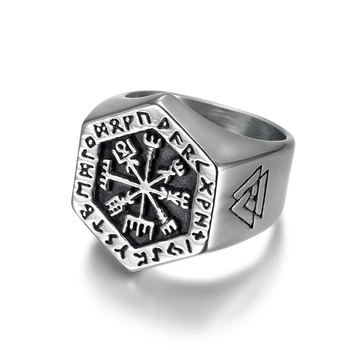 Винтажное кольцо скандинавского викинга для мужчин, норвежское обручальное кольцо, кольцо Викинга с руническими рунами, мужские модные украшения, подарок для мужчин, кольца в скандинавском стиле в стиле панк