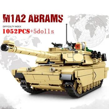 Военные M1A2 Abrams Challenger 2 Второй мировой войны, Основные Боевые танки, Строительные блоки, Армейский солдат, Городские Технические Кирпичи, Детские Игрушки, Подарки