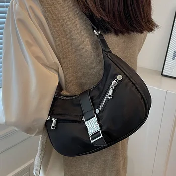 Женская сумка через плечо с нейлоновым замком, дизайнерская сумка для подмышек, модная дизайнерская сумка через плечо, кошелек Sac