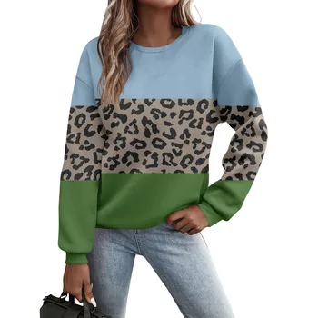 Женский повседневный модный пуловер с цветочным принтом, длинным рукавом и круглым вырезом, блузка, Новый модный простой женский осенне-зимний топ