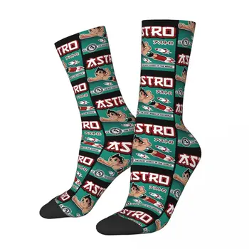 Зеленые и черные зимние носки Astro Boy унисекс, велосипедные Счастливые носки, уличный стиль, сумасшедший носок