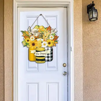 Знак приветствия дома, красивые деревянные привлекательные принадлежности для фестиваля медоносных пчел, Подвесной знак для фестиваля пчел, Подвеска