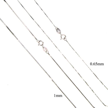 золотисто-серебристый цвет, 100% серебро 925 пробы, цепочка в виде коробки толщиной 0,65 мм, 1 мм, высококачественная базовая цепочка, ожерелье, оптовая продажа женских ювелирных изделий