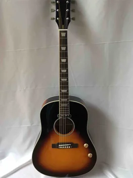 Изготовленная на заказ электроакустическая гитара John Lennon с пассивным звукоснимателем Sound Hole J160 с отделкой Sunburst