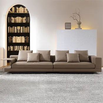 Итальянский Минималистичный Кожаный диван Мебель для гостиной Nordic Light Роскошный Диван для гостиной Дизайнерский Трехместный диван с прямым рядом
