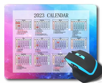 Коврик для мыши с Календарем на 2023 Год, Легкие Цветочные Усики Образуют Противоскользящий Резиновый Коврик для мыши с Прочными Прошитыми Краями