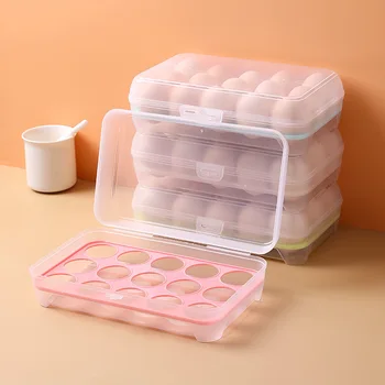 коробка для хранения яиц с 15 ячейками, закрытый лоток, выдвижной ящик, коробка для яиц, полипропиленовая коробка, коробка для холодильника, кронштейн для хранения яиц в отделении