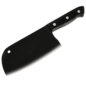 Кухонный нож Qing Black, кухонные столовые приборы, 1 шт., мясницкий тесак с широким лезвием из нержавеющей стали, овощной нож, инструмент для нарезки мяса, разделочный нож