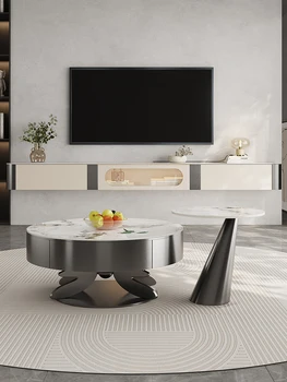 Легкий Роскошный чайный столик на современной каменной плите, Итальянский Простой размер, Креативная гостиная, Домашний телевизор, комбинация шкафов