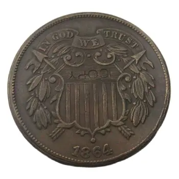 Монеты США номиналом два цента 1864 года