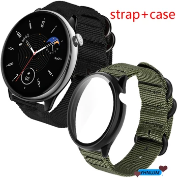 Нейлоновый ремешок для Amazfit GTR Mini Smart Watch Band, спортивный браслет, защитный чехол для экрана, рамка
