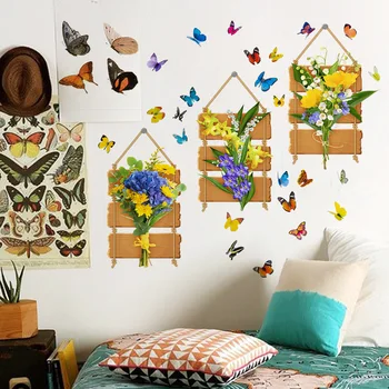 Новая креативная бумага для наклейки на стену в виде цветка бабочки, фон для гостиной, украшение комнаты, Наклейка на стену, самоклеящаяся