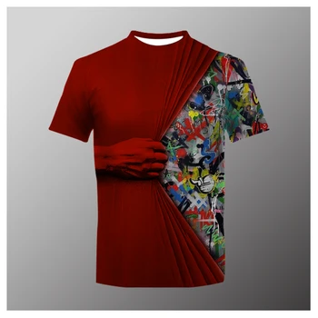 Новая художественная мужская графическая футболка Ink 3D Футболка Летний модный топ Повседневный Короткий рукав