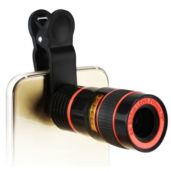 Объектив телескопа для камеры мобильного телефона с зажимом для iPhone/объектива телефона DSLR Универсальный продукт Может обеспечивать 8-кратный оптический зум высокой четкости