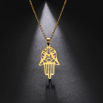 Ожерелья с подвеской в виде руки Хамсы COOLTIME для женщин, колье с цепочкой из нержавеющей стали, ожерелья 