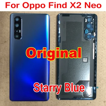 Оригинальная Задняя Крышка Батарейного Отсека для Oppo Find X2 Neo CPH2009 Задняя Крышка Дверцы Корпуса Со Стеклянным Объективом Камеры + Клейкая Лента 6,5 