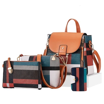 Повседневный рюкзак для подростков, дизайнерские студенческие рюкзаки, набор сумок через плечо, 4 шт., композитные сумки, дорожная сумка для девочек, используемая ежедневно