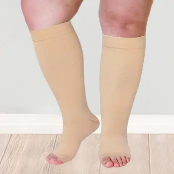 Противоскользящие 1 пара Эффективных компрессионных носков большой силы, обтягивающие носки для сжатия икроножных вен, однотонные медицинские принадлежности