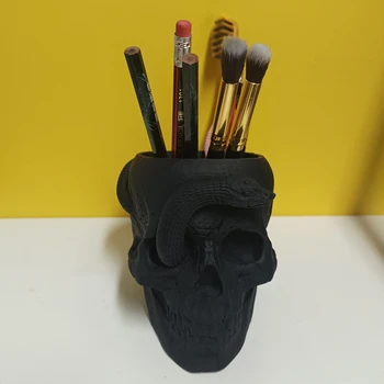 Ручка в форме черепа, карандаш, кисточка для макияжа, держатель для домашнего офиса, Канцелярские принадлежности, Органайзер для офиса, реквизит для украшения Хэллоуина