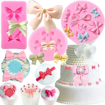 Силиконовые формы с 3D бантом и воздушным шаром, инструменты для украшения торта с помадкой на День рождения ребенка, Форма для выпечки кексов 