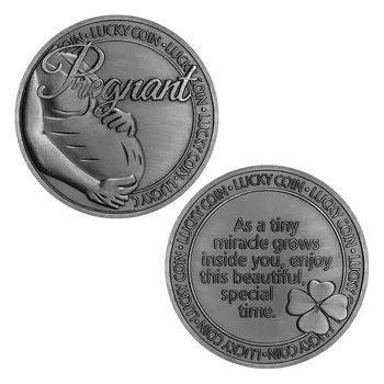 Сувенирная монета для будущей матери, Счастливая монета для беременной женщины, Коллекционная памятная монета для креативного подарка с покрытием