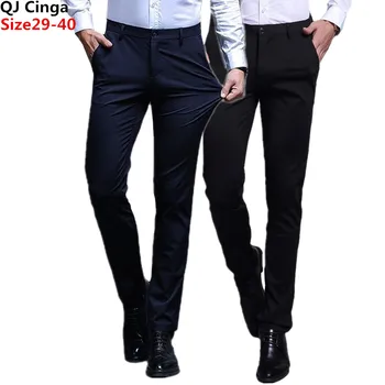 Темно-синие костюмные брюки Мужские деловые свадебные брюки большого размера 29-38 40 От модного бренда Pantalones Hombre