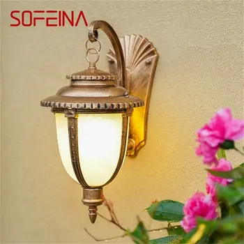 Уличные ретро настенные бра SOFEINA Light LED Водонепроницаемая бронзовая лампа IP65 для украшения крыльца дома
