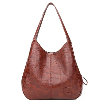 Универсальные сумки через плечо из искусственной кожи, винтажная сумка, большая вместительная сумка-тоут для женщин