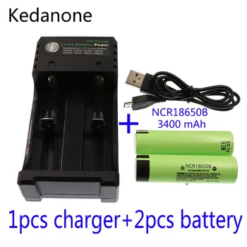 Batería recargable de iones de litio NCR18650B, 100%, 3,7 V, 3400 mAh, ricaricabile, cargador + f, novedad, original, 18650