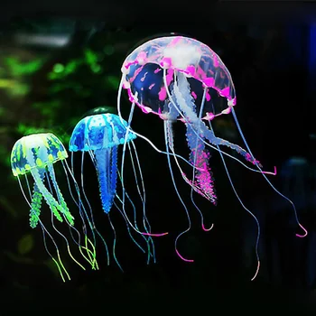 Водный пейзаж Светящийся орнамент в виде медуз Украшение для аквариума Искусственное плавание под водой Живое растение Светящийся орнамент