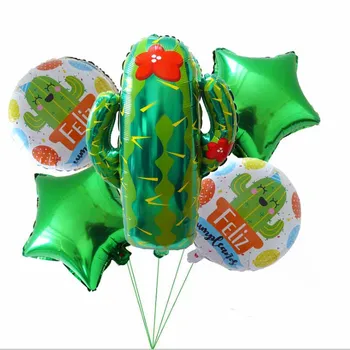 Гигантский кактус, гелиевое растение, воздушный шар, 18 дюймов, Feliz, испанский воздушный шар из фольги на День рождения, Летнее украшение для вечеринки по случаю Дня рождения, детские игрушки