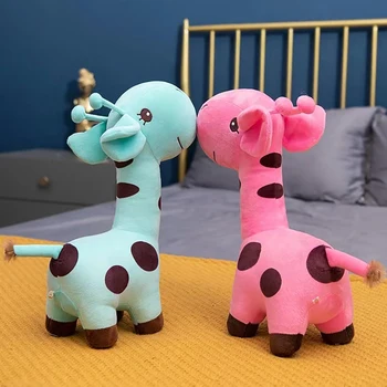 Красочная плюшевая игрушка-жираф, фигурка пятнистого оленя, кукла Рэгдолл, пухлый маленький олень, украшение для девочки, подарок