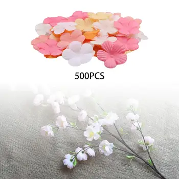 Лепестки вишни, персиковый цвет, вишневые цветы, 500 штук 3 см искусственных цветочных головок для декора стены сада, венок в центре